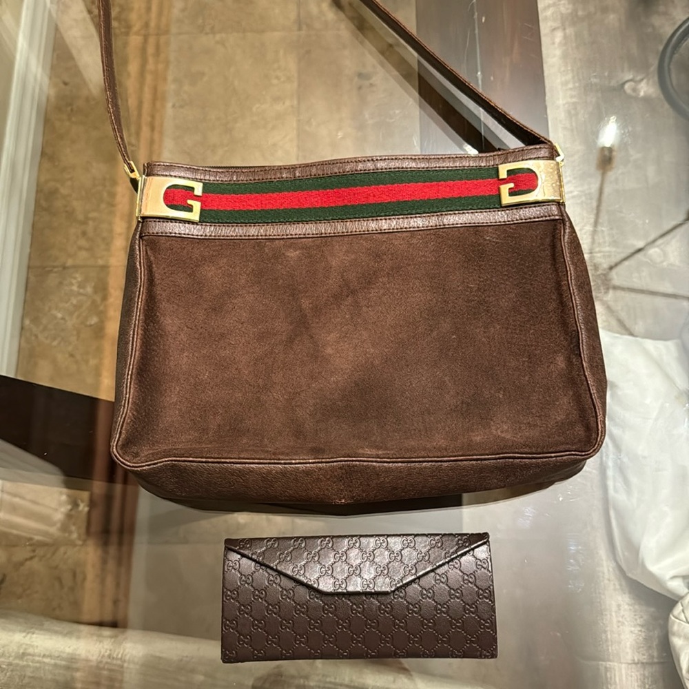 Vintage suede Gucci bag